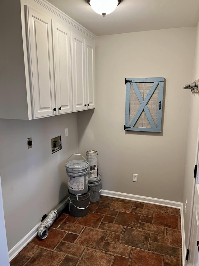 laundry room with washer hookup, hookup for an electric dryer, and cabinets