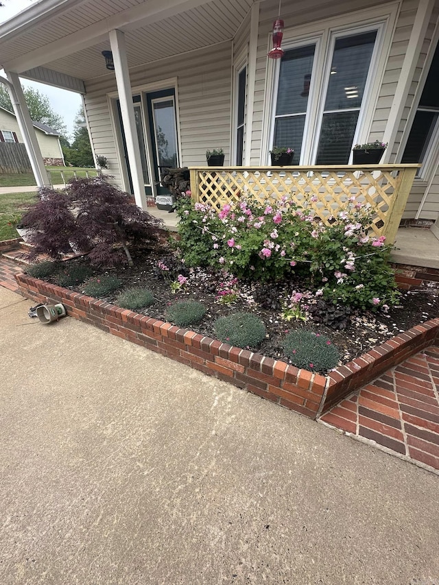 exterior space featuring covered porch