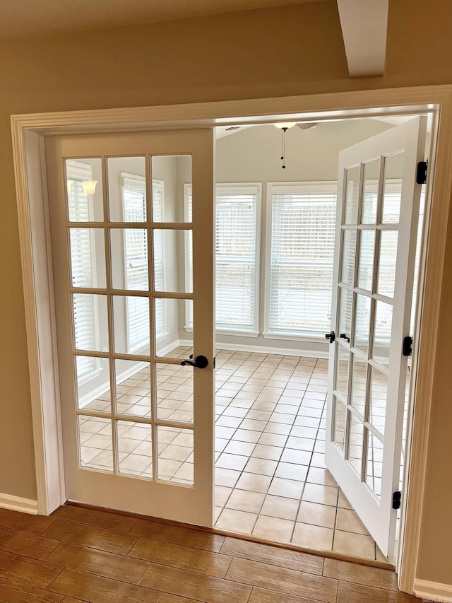 doorway to outside with french doors