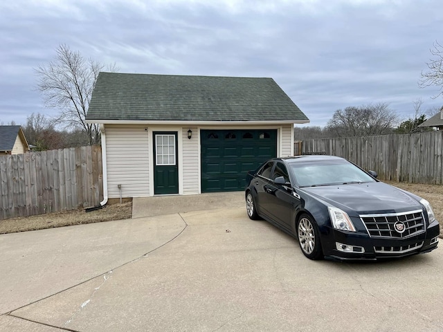 view of garage