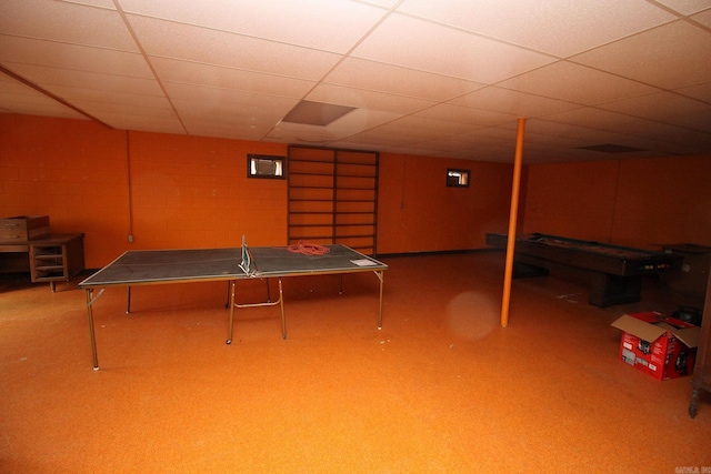 view of game room