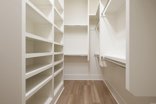 spacious closet with hardwood / wood-style floors