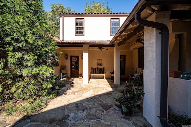 view of patio / terrace with ceiling fan