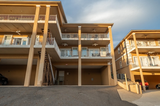 view of building exterior featuring central air condition unit