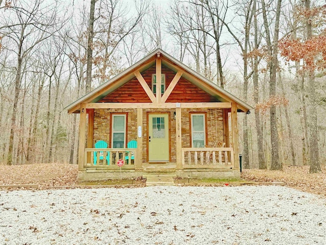 view of front facade featuring covered porch