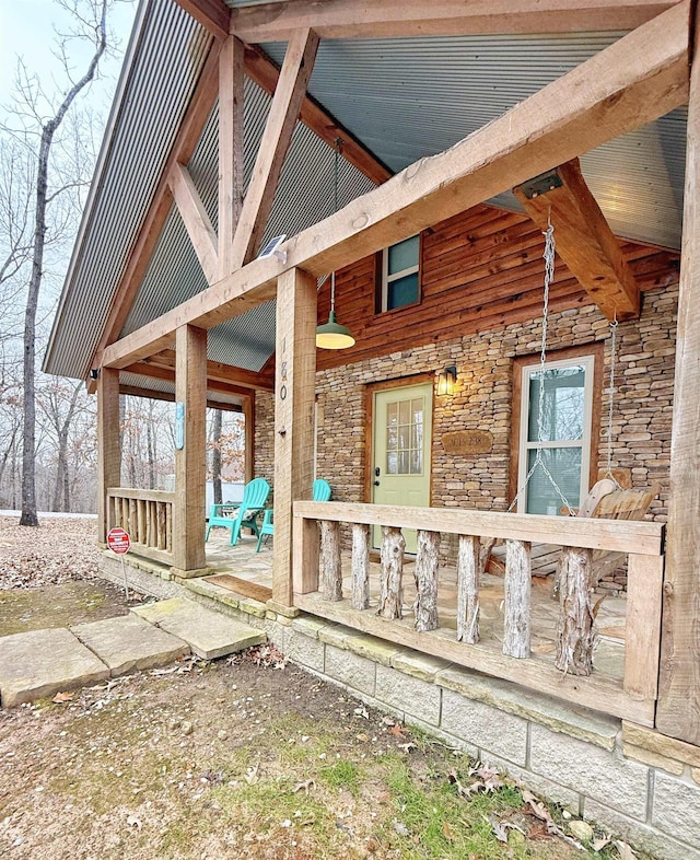 exterior space featuring a porch