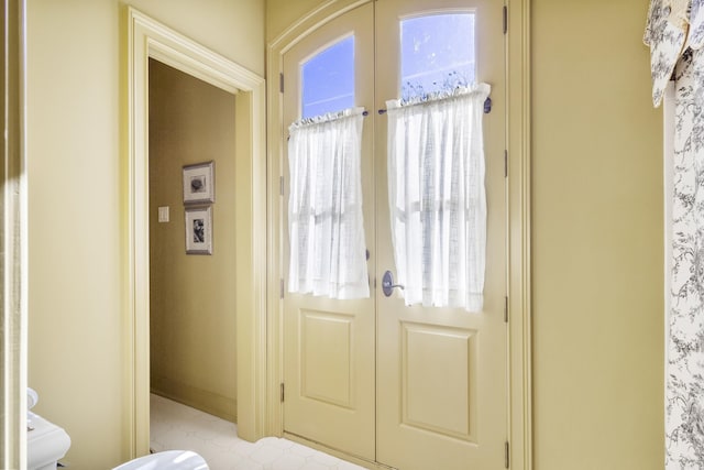 doorway with french doors