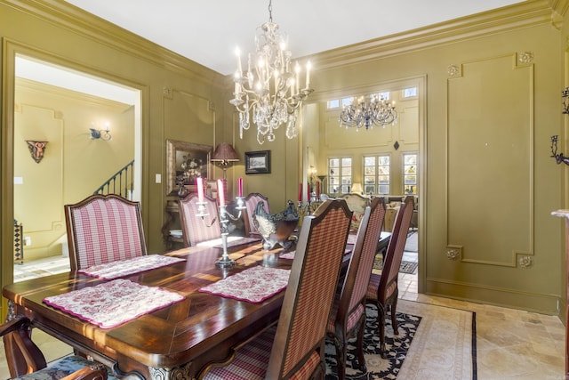 dining room featuring an inviting chandelier