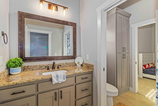 bathroom with vanity and toilet