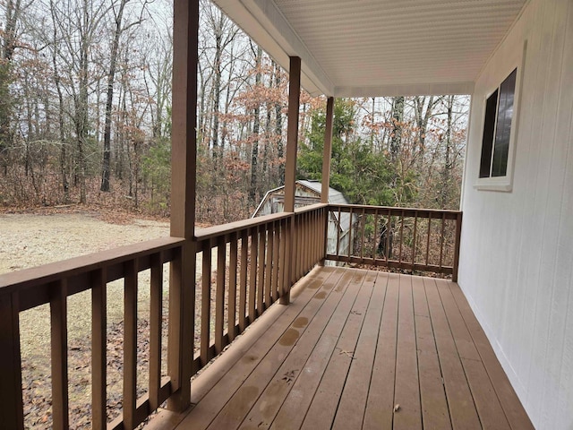 deck with covered porch