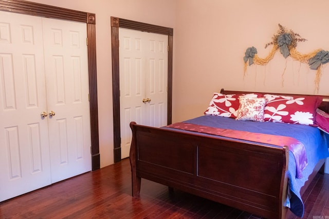 bedroom featuring dark hardwood / wood-style floors