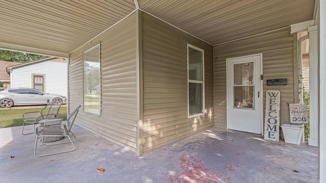 view of patio featuring covered porch