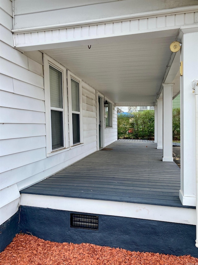 wooden deck with a porch