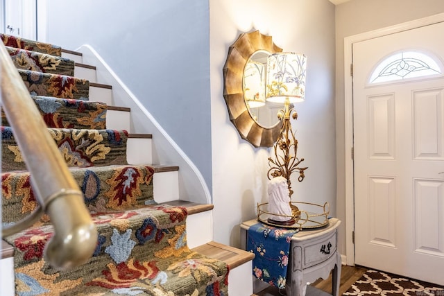 foyer with hardwood / wood-style floors