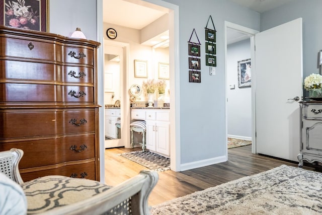 bedroom featuring hardwood / wood-style flooring