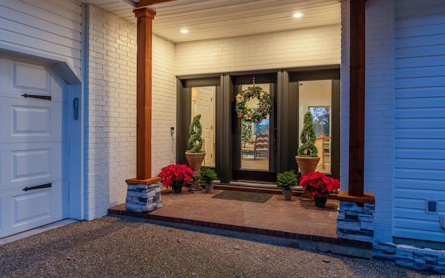 doorway to property featuring a porch