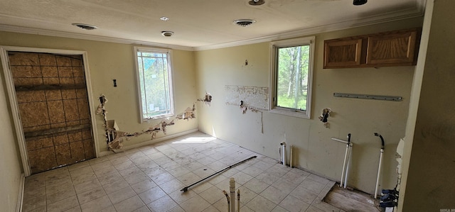 interior space featuring a healthy amount of sunlight and crown molding