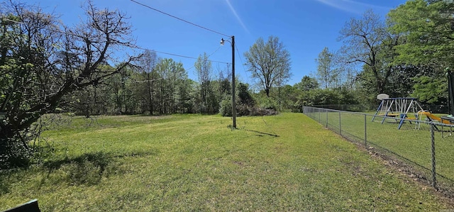 view of yard with a playground