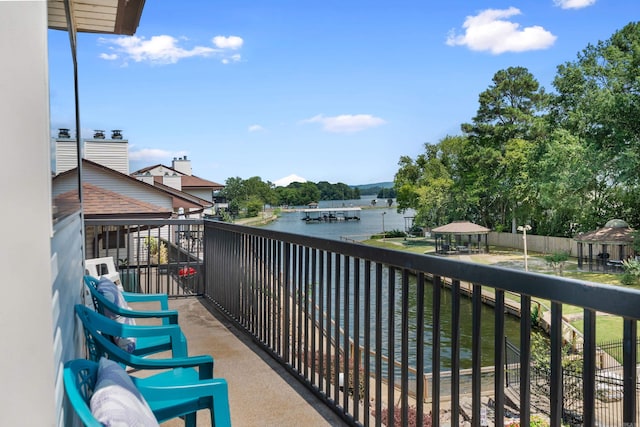 balcony with a water view