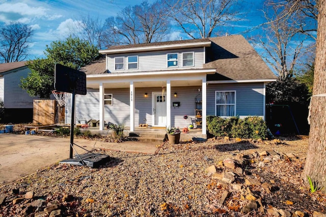 view of front of house featuring covered porch