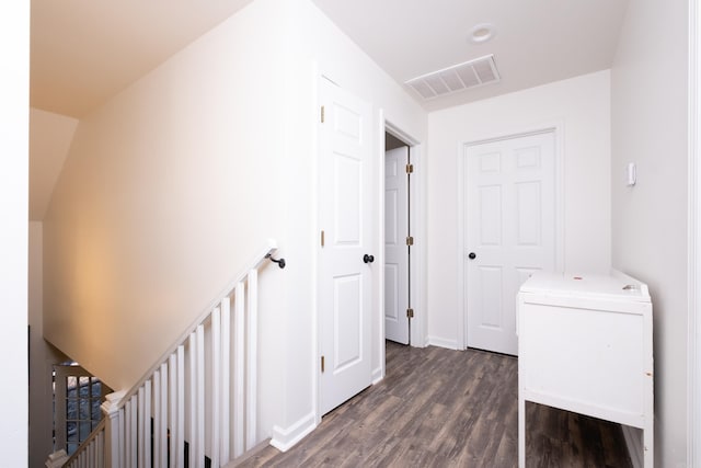 hall featuring dark hardwood / wood-style floors