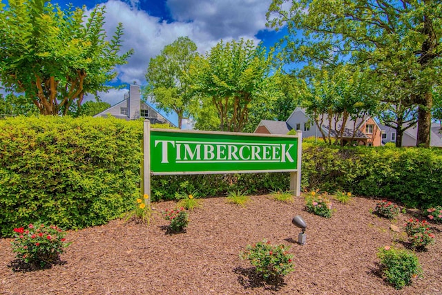 view of community sign