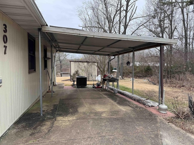 view of car parking with a carport