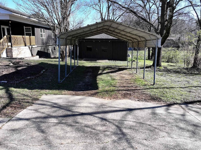 exterior space featuring a carport