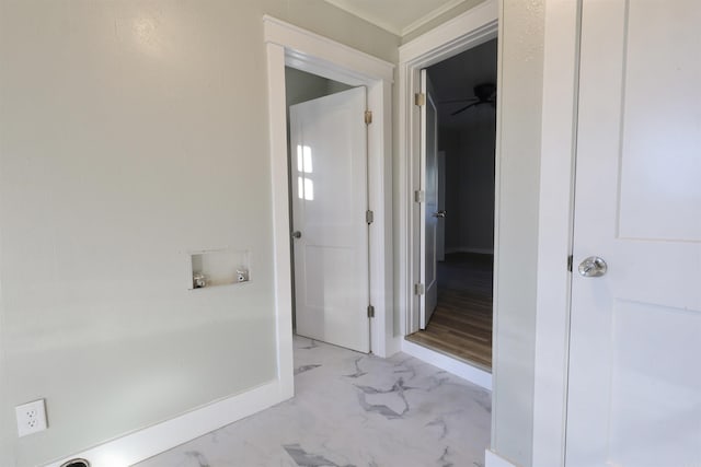 bathroom with ceiling fan