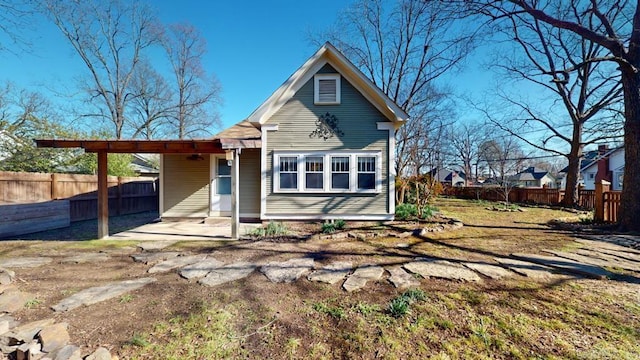 view of front of home featuring a patio area