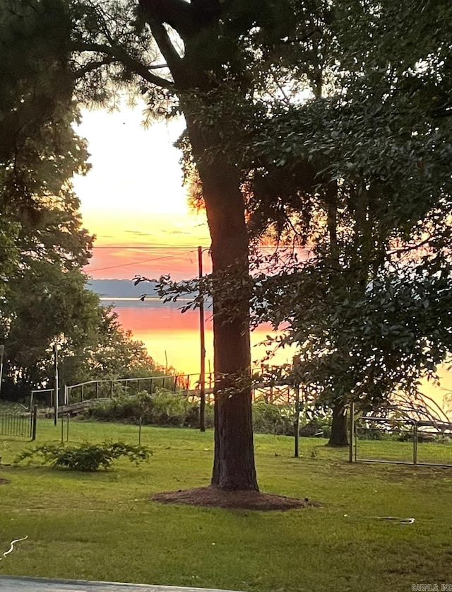 view of community featuring a lawn