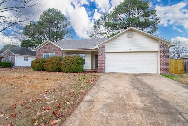 ranch-style home with a garage