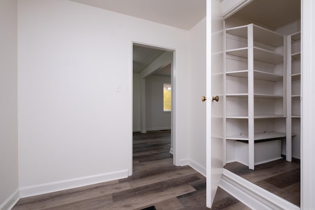 hall featuring dark hardwood / wood-style flooring