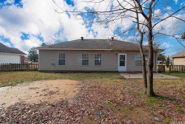 rear view of house with a patio area