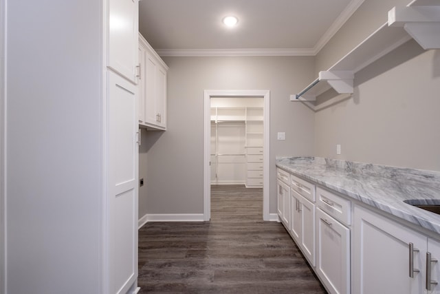 interior space featuring dark wood-type flooring