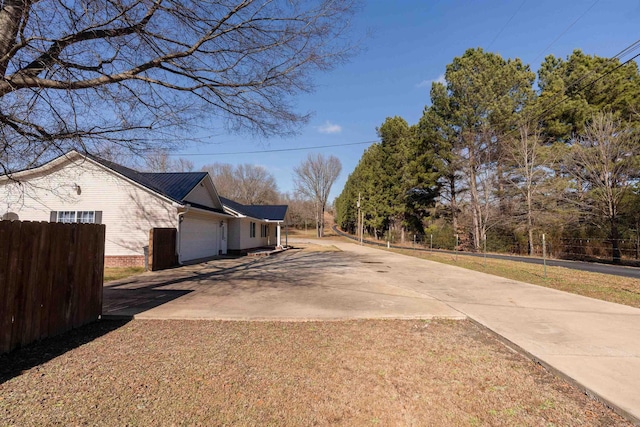 exterior space featuring a garage