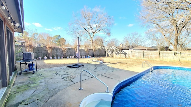 view of pool featuring a patio