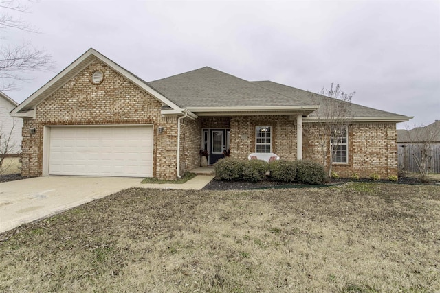 single story home featuring a garage