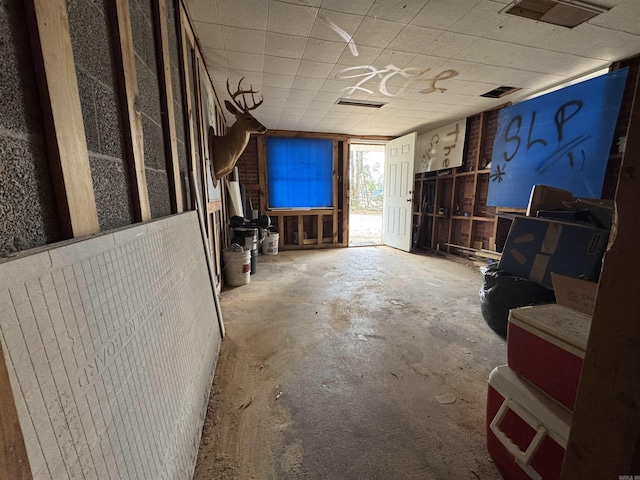 interior space with concrete floors