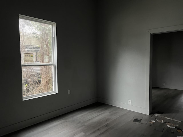 empty room featuring plenty of natural light and light hardwood / wood-style flooring