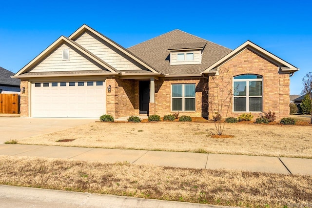 craftsman inspired home with a garage