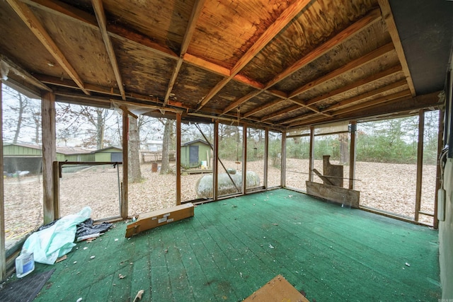 view of unfurnished sunroom