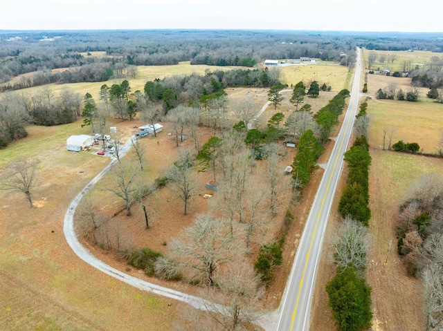 drone / aerial view featuring a rural view