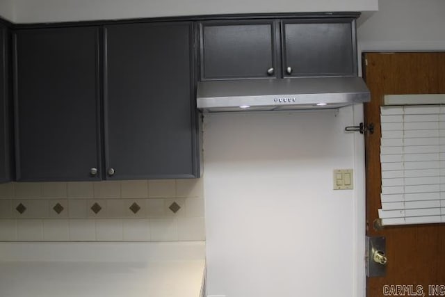 interior space with decorative backsplash