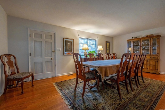 dining room featuring wood-type flooring