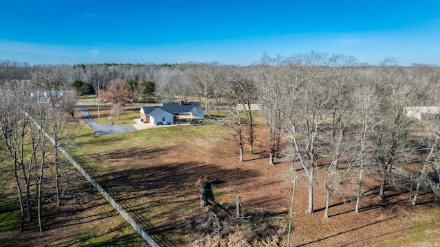 drone / aerial view featuring a rural view