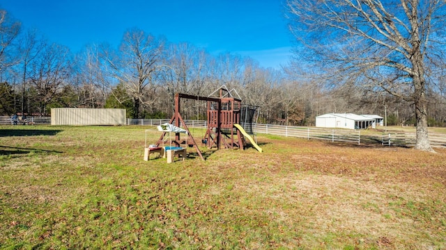 view of yard featuring a playground