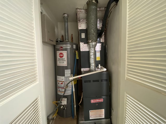 utilities featuring gas water heater