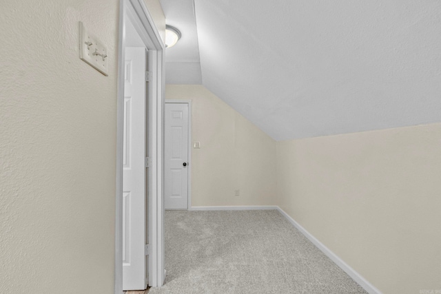 additional living space featuring light carpet and lofted ceiling