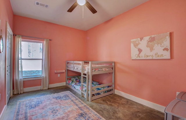 bedroom with ceiling fan